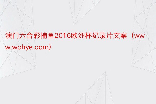 澳门六合彩捕鱼2016欧洲杯纪录片文案（www.wohye.com）