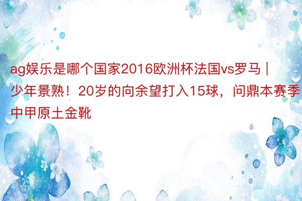 ag娱乐是哪个国家2016欧洲杯法国vs罗马 | 少年景熟！20岁的向余望打入15球，问鼎本赛季中甲原土金靴